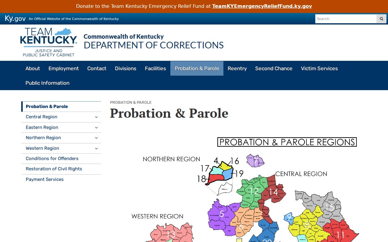Kentucky probation and parole information related to Butler County sex offender registry duties